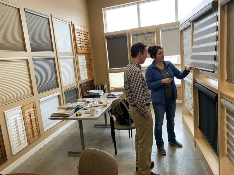 Working blind and shade displays inside the Nepean showroom